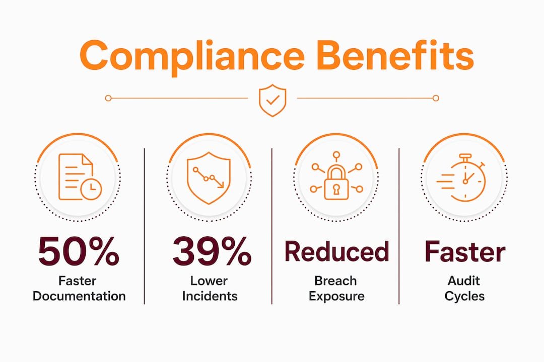 Infographic showing measurable benefits of compliance
