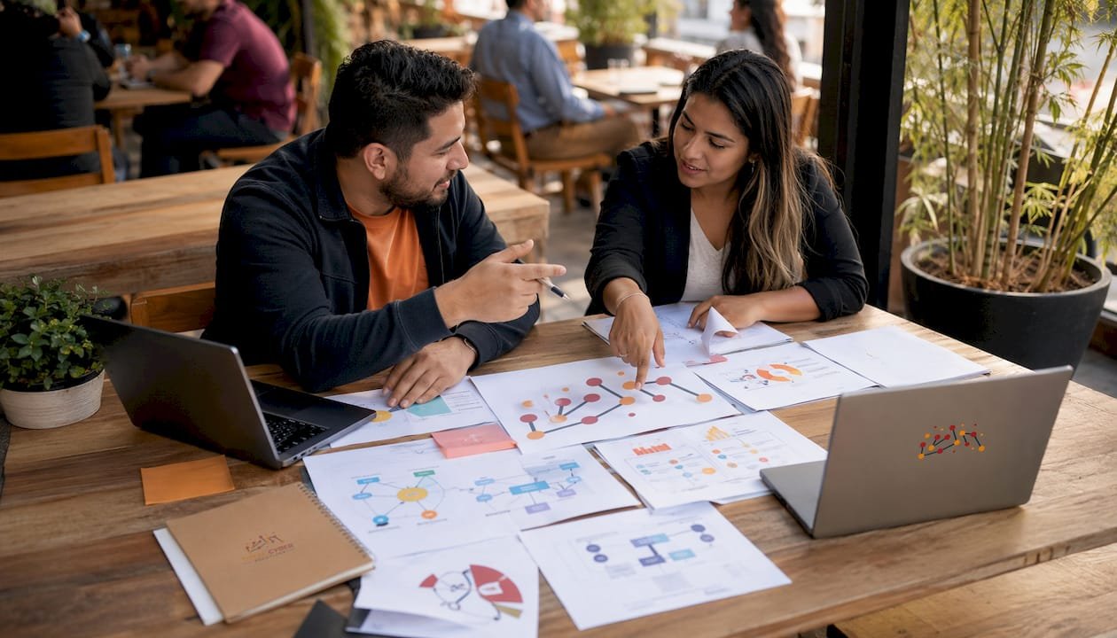 IT professionals collaborating on roadmap