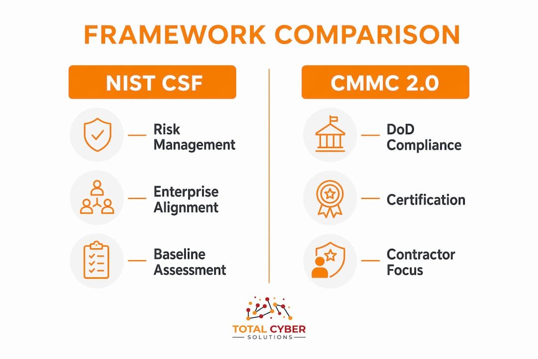 Infographic comparing cybersecurity maturity models