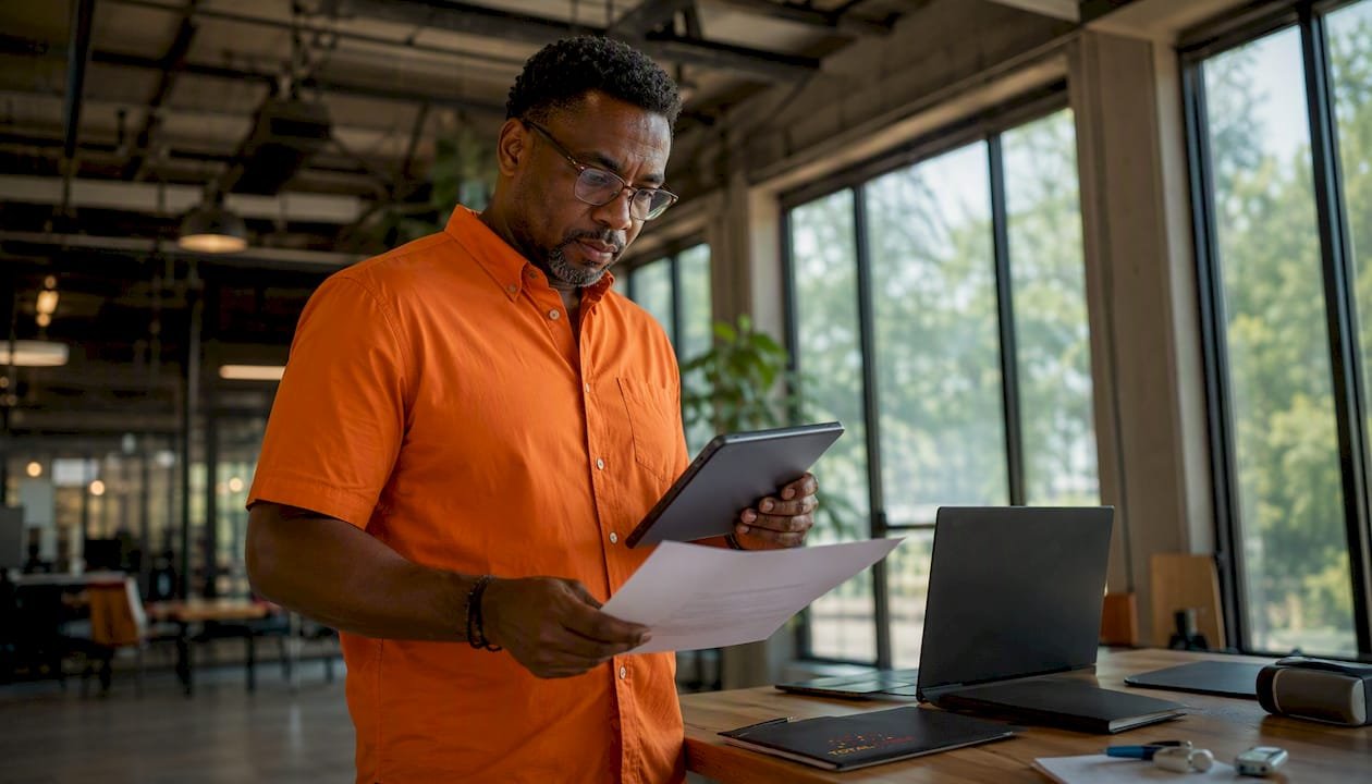 IT consultant reviewing managed cloud security services
