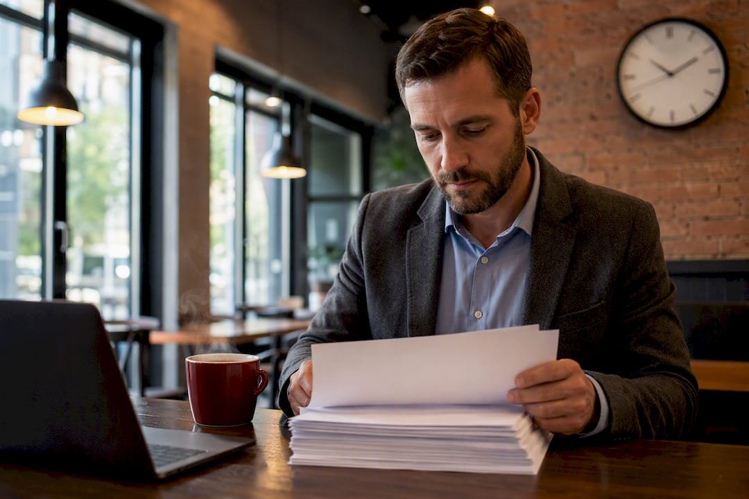 1787312611638_Business-owner-arranging-compliance-documents | Total Cyber Solutions Business owner arranging compliance documents