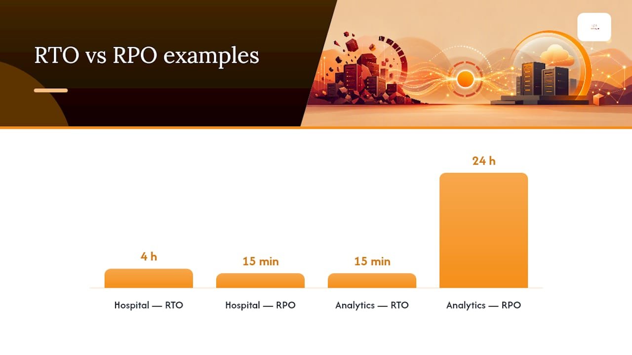 RTO and RPO recovery timeline comparison