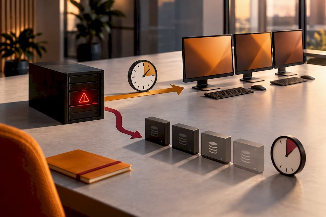 Illustration of backup recovery time and data targets