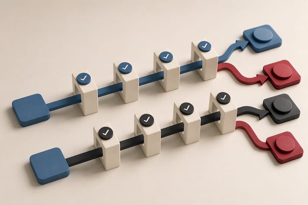 Pilot validation flow across application checkpoints