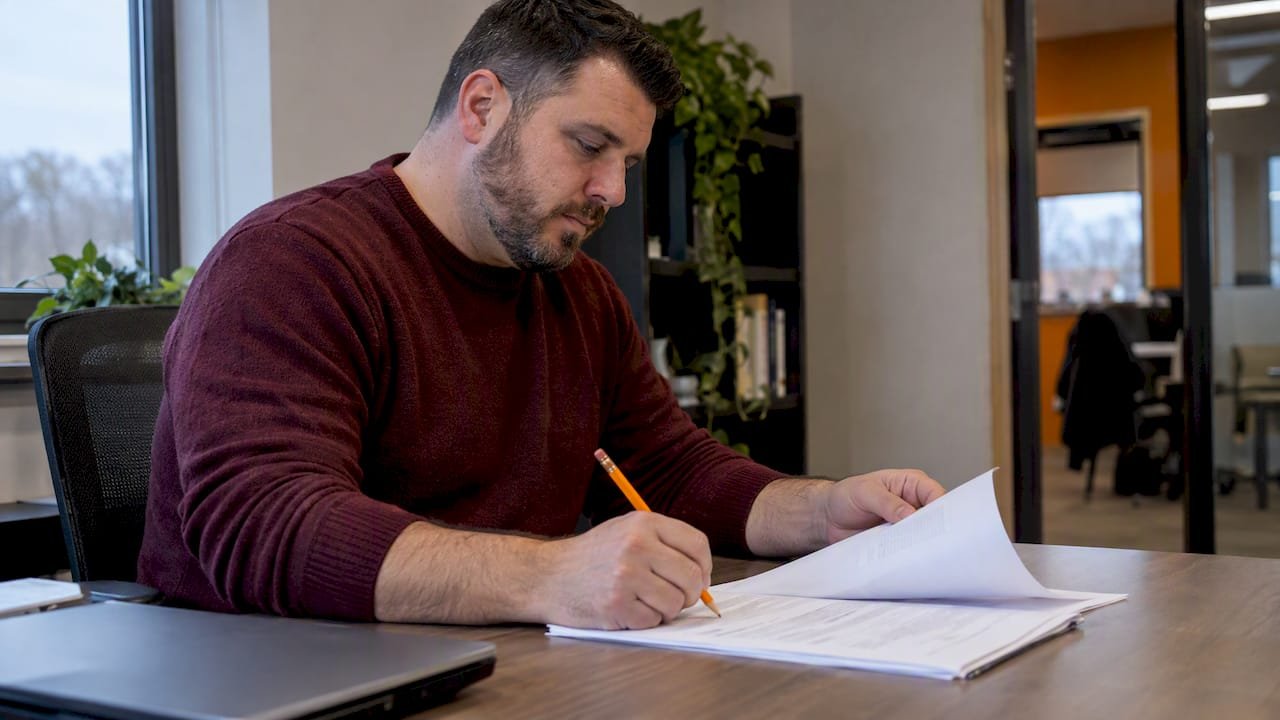 IT manager reviewing a password policy draft