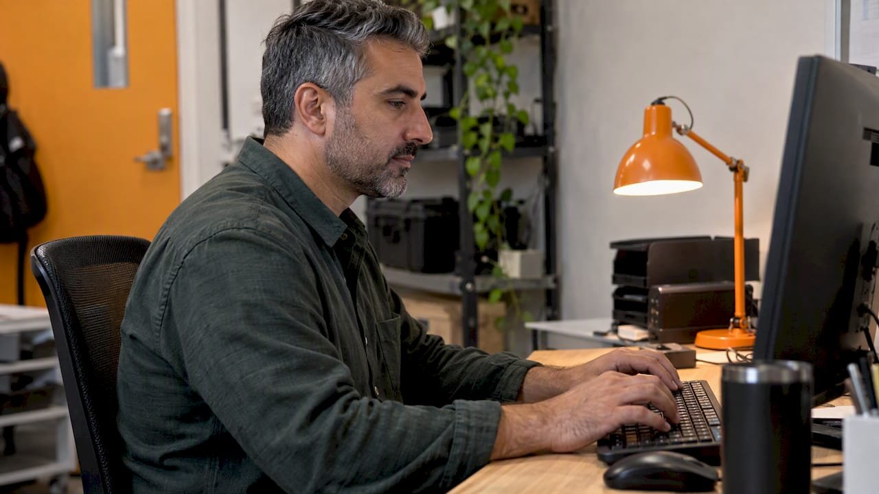 Contractor completing a cybersecurity self-assessment